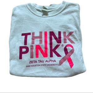 ZTA Zeta Tau Alpha Think Pink Breast Cancer Awareness Philanthropy Shirt